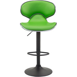 Lot de 2 tabourets de bar Las Vegas V2, similicuir, noir vert