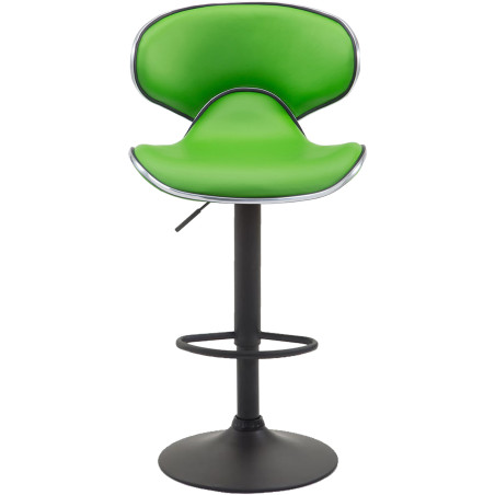 Juego de 2 taburetes de bar Las Vegas V2, imitación de cuero, negro/verde