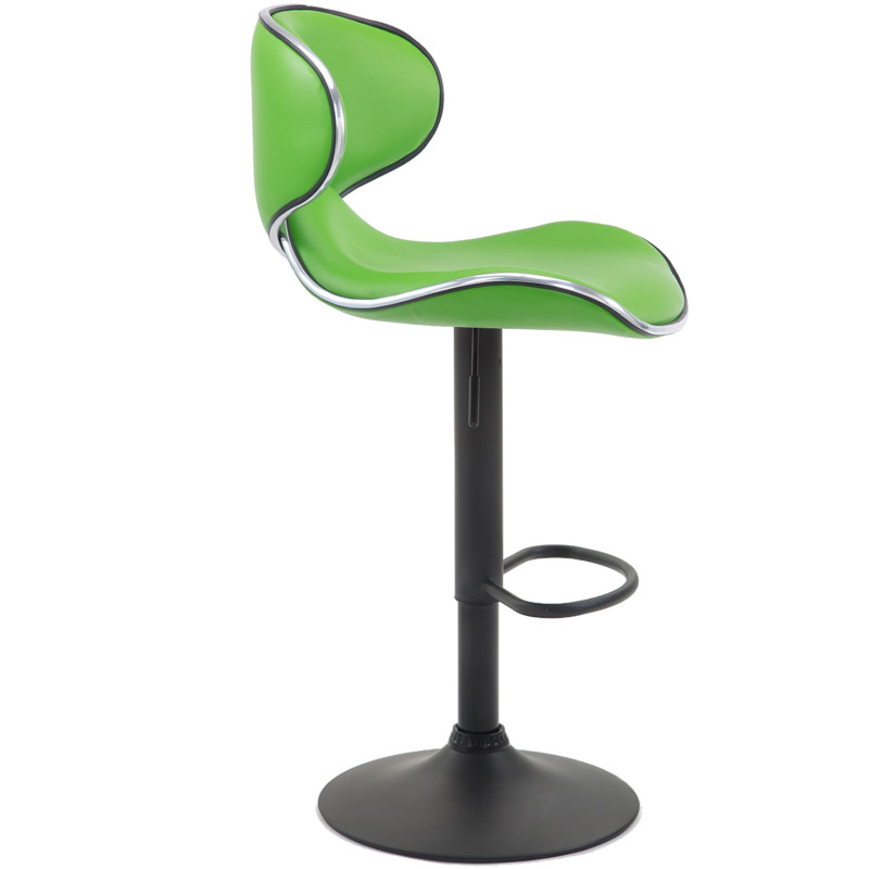 Lot de 2 tabourets de bar Las Vegas V2, similicuir, noir vert