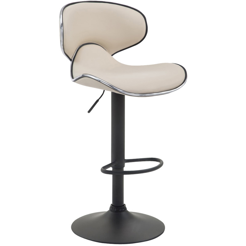 Set di 2 sgabelli da bar Las Vegas V2 in similpelle nera e crema