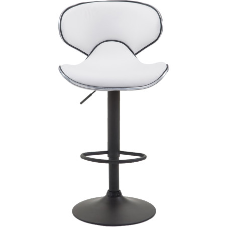 Lot de 2 tabourets de bar Las Vegas V2, similicuir, noir blanc