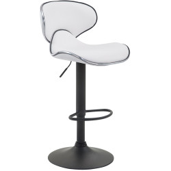 Lot de 2 tabourets de bar Las Vegas V2, similicuir, noir blanc