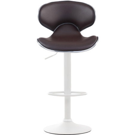 Set di 2 sgabelli da bar Las Vegas V2, similpelle, bianco/marrone