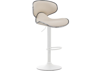 Conjunto de 2 banquetas de bar Las Vegas V2 em couro sintético branco e creme.