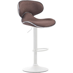 Ensemble de 2 tabourets de bar Las Vegas V2 en tissu blanc brun