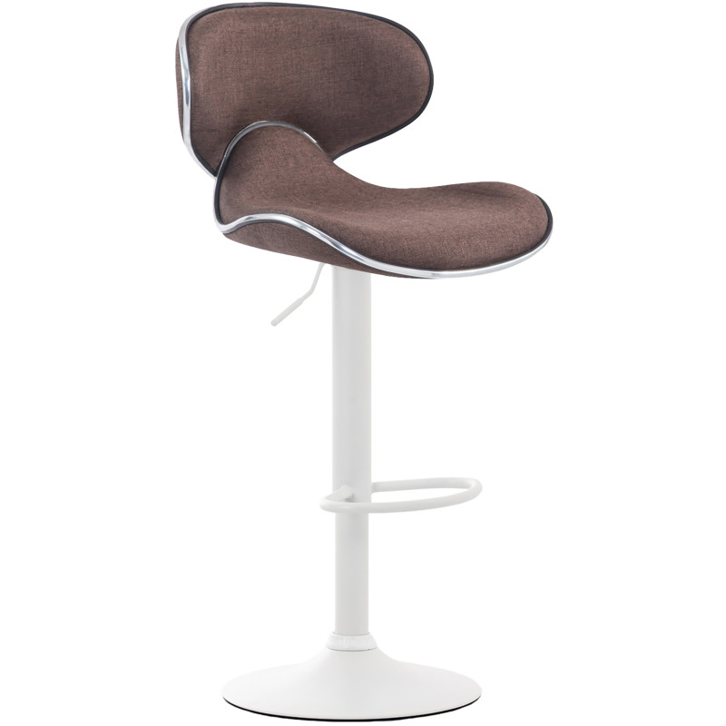 Ensemble de 2 tabourets de bar Las Vegas V2 en tissu blanc brun