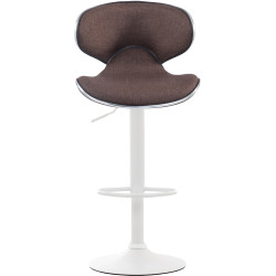 Ensemble de 2 tabourets de bar Las Vegas V2 en tissu blanc brun