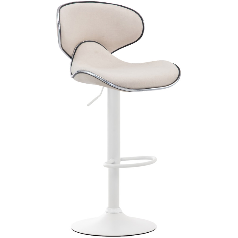 Ensemble de 2 tabourets de bar Las Vegas V2 en tissu blanc crème