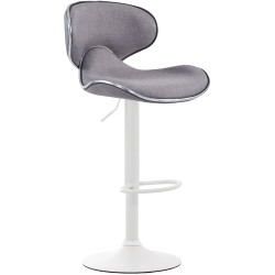 Ensemble de 2 tabourets de bar Las Vegas V2, tissu blanc/gris clair