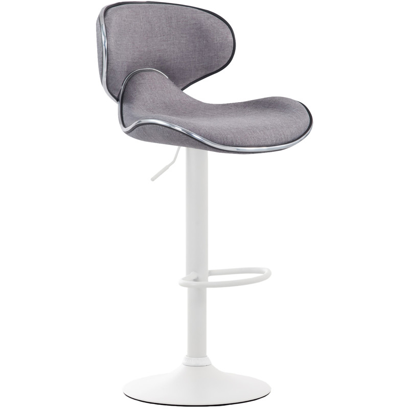 Ensemble de 2 tabourets de bar Las Vegas V2, tissu blanc/gris clair