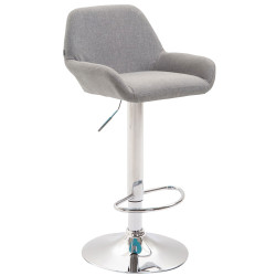Ensemble de 2 tabourets de bar Braga, tissu, chrome gris