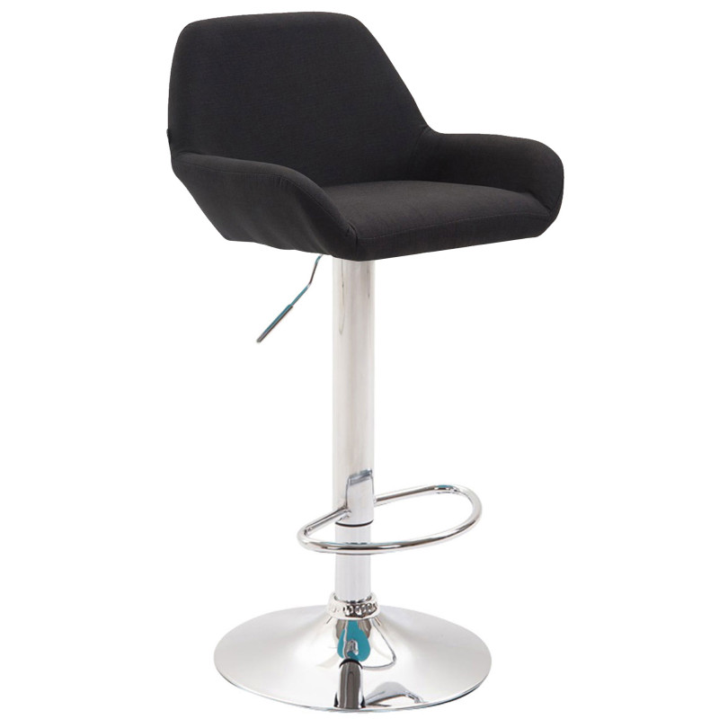 Ensemble de 2 tabourets de bar Braga, tissu, chrome noir
