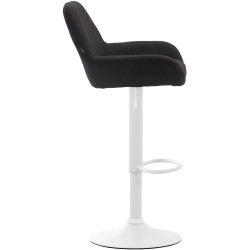 Lot de 2 tabourets de bar Braga, tissu, blanc/noir