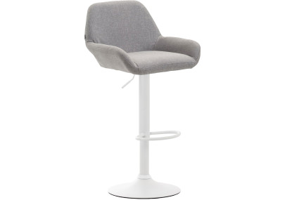 Conjunto de 2 banquetas Braga, em tecido, branco/cinza.