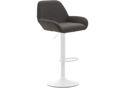 Set di 2 sgabelli da bar Braga, tessuto bianco/grigio scuro