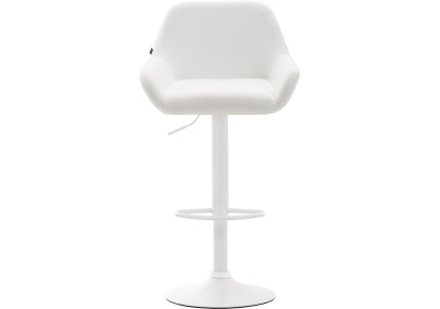 Lot de 2 tabourets de bar Braga, similicuir, blanc