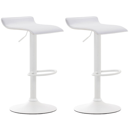Ensemble de 2 tabourets de bar Dyn V2 en similicuir blanc blanc