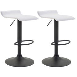 Conjunto de 2 banquetas de bar Dyn V2 em couro sintético preto e branco
