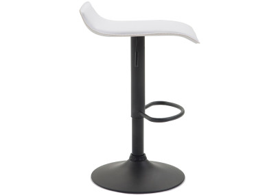 Conjunto de 2 banquetas de bar Dyn V2 em couro sintético preto e branco