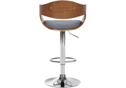 Sgabello da bar Kingston C, similpelle, noce/grigio