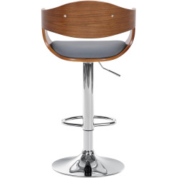 Tabouret de bar Kingston C en similicuir noyer/gris