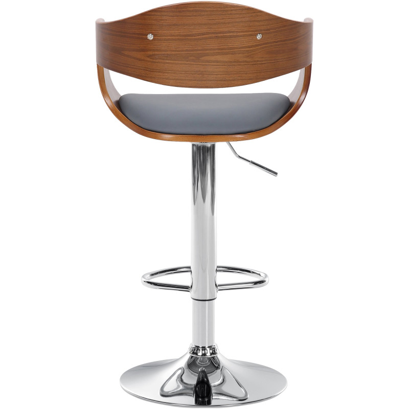 Tabouret de bar Kingston C en similicuir noyer/gris