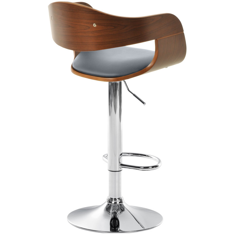 Tabouret de bar Kingston C en similicuir noyer/gris