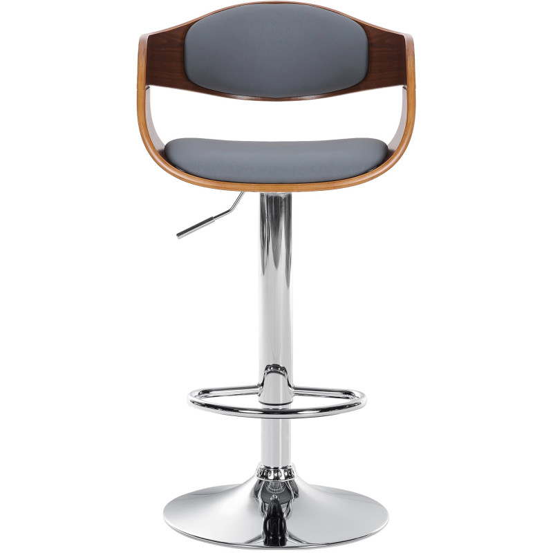 Tabouret de bar Kingston C en similicuir noyer/gris