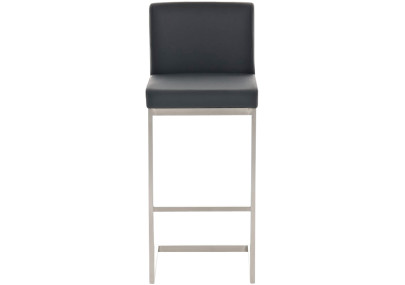 Conjunto de 2 banquetas de bar Paros, em couro sintético, pretas.