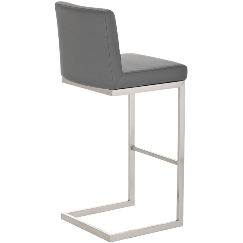 Ensemble de 2 tabourets de bar Paros en similicuir gris