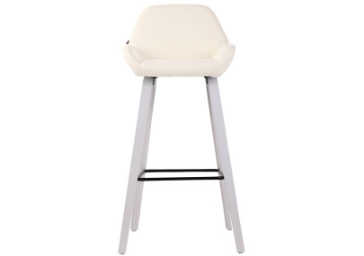 Banqueta Newnan, estofada, estrutura com 4 pés, branca (carvalho) creme