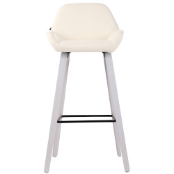 Tabouret de bar Newnan, tissu, structure à 4 pieds, blanc (chêne) crème
