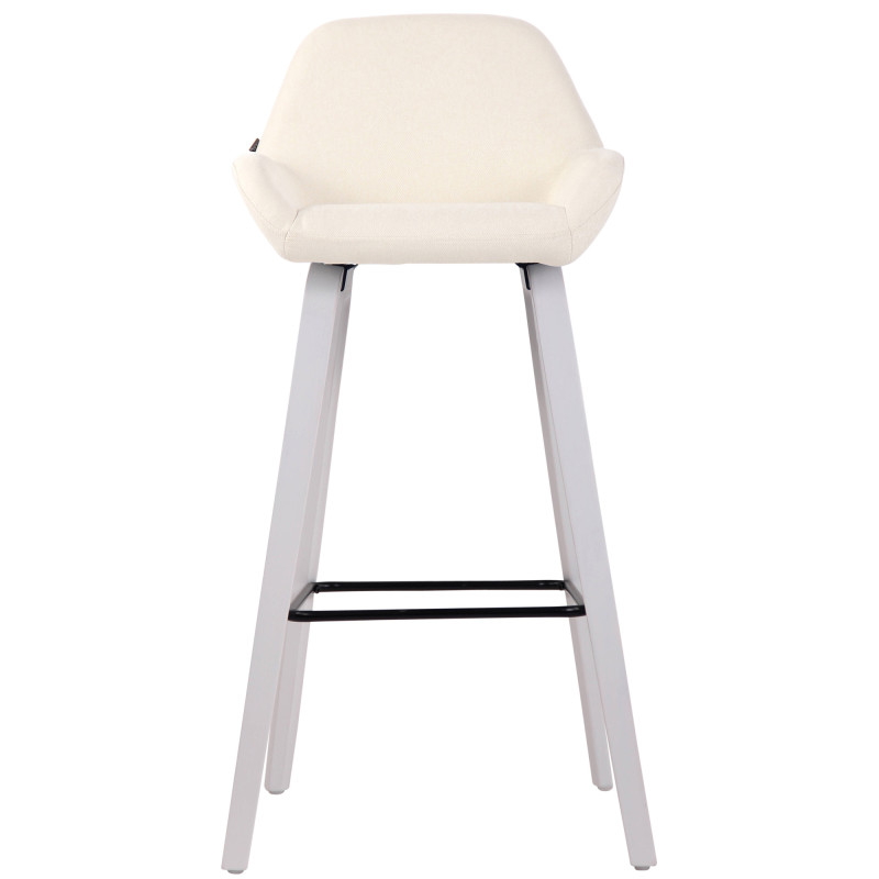 Tabouret de bar Newnan, tissu, piètement à 4 pieds, blanc (chêne) crème