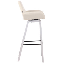 Tabouret de bar Newnan, tissu, piètement à 4 pieds, blanc (chêne) crème