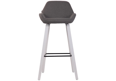 Taburete de bar Newnan, tapizado, estructura de 4 patas, blanco (roble) gris oscuro