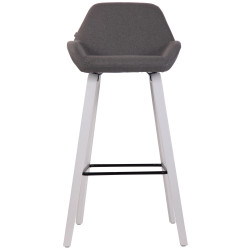 Tabouret de bar Newnan, tissu, piètement à 4 pieds, blanc (chêne) gris foncé