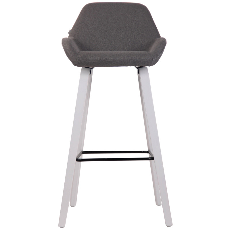 Tabouret de bar Newnan, tissu, structure à 4 pieds, blanc (chêne) gris foncé