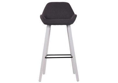 Taburete de bar Newnan, tapizado, estructura de 4 patas, blanco (roble) negro