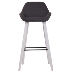 Tabouret de bar Newnan, tissu, structure à 4 pieds, blanc (chêne) noir