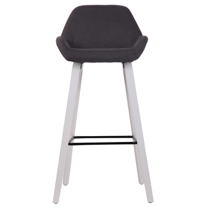 Tabouret de bar Newnan, tissu, structure à 4 pieds, blanc (chêne) noir