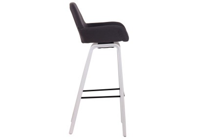 Tabouret de bar Newnan, tissu, piètement à 4 pieds, blanc (chêne) noir
