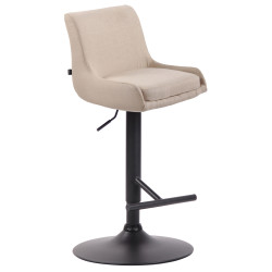 Tabouret de bar Club en tissu noir crème