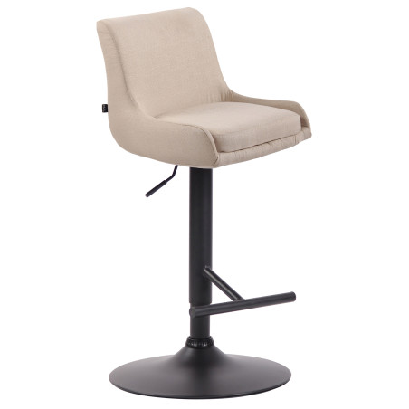 Tabouret de bar Club en tissu noir crème