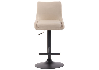 Tabouret de bar Club en tissu noir crème