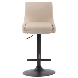 Sgabello da bar Club tessuto nero crema