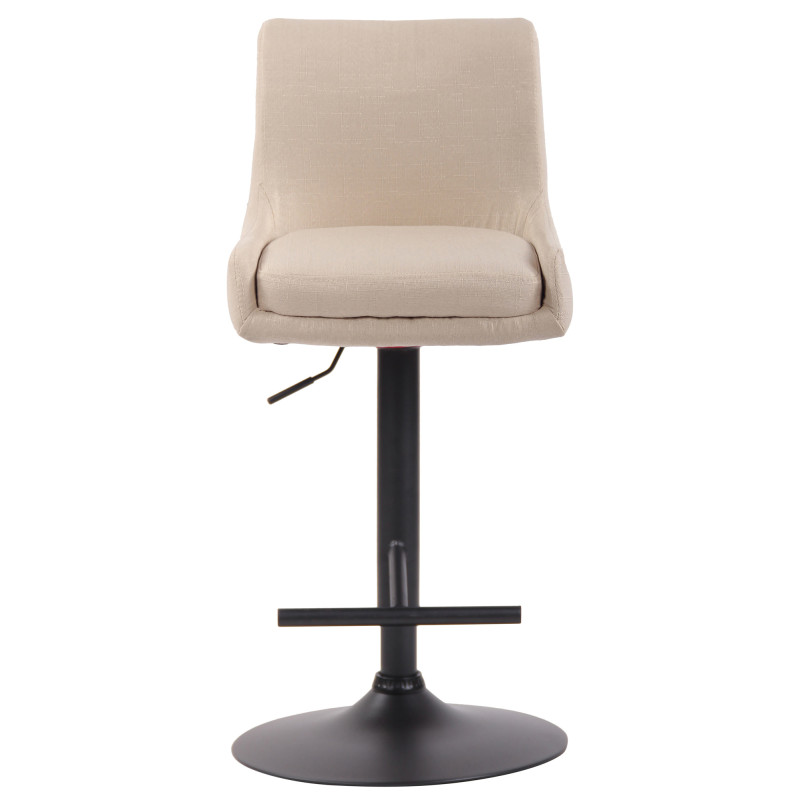 Tabouret de bar Club en tissu noir crème