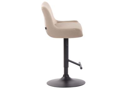 Tabouret de bar Club en tissu noir crème