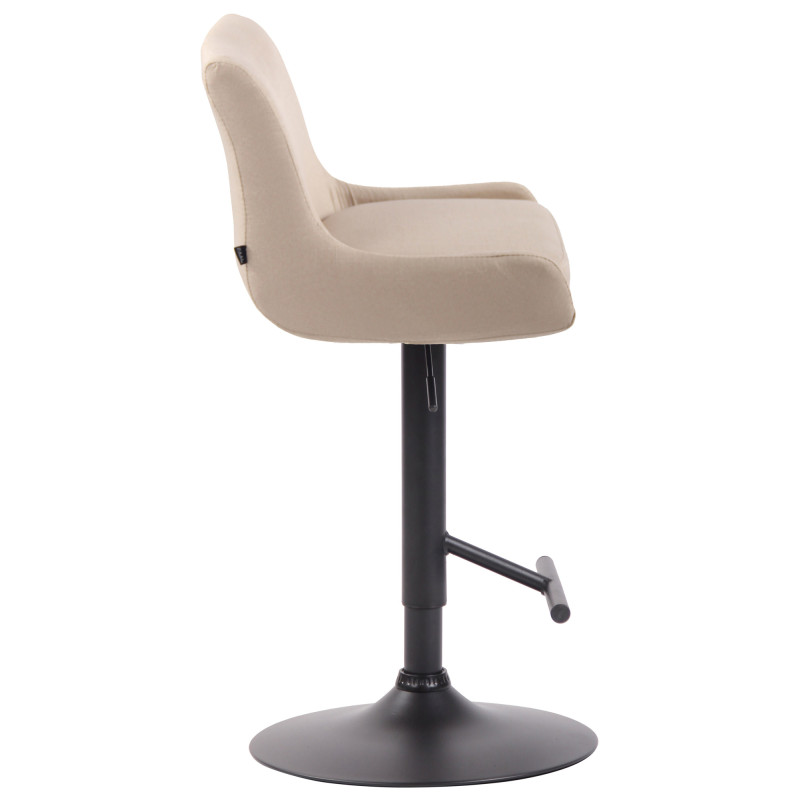 Sgabello da bar Club tessuto nero crema