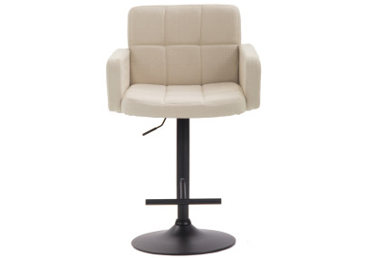 Tabouret de bar Los Angeles, tissu noir et crème