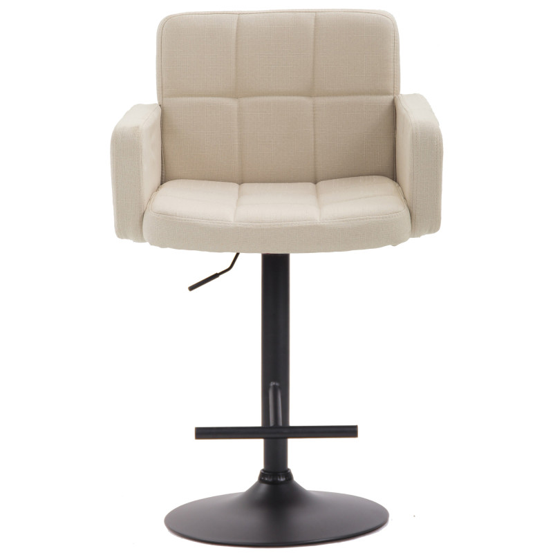 Tabouret de bar Los Angeles, tissu noir et crème